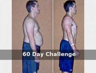 before and after side view photo of male body transformation client after 60 days of diet and exercise with Jason Smith